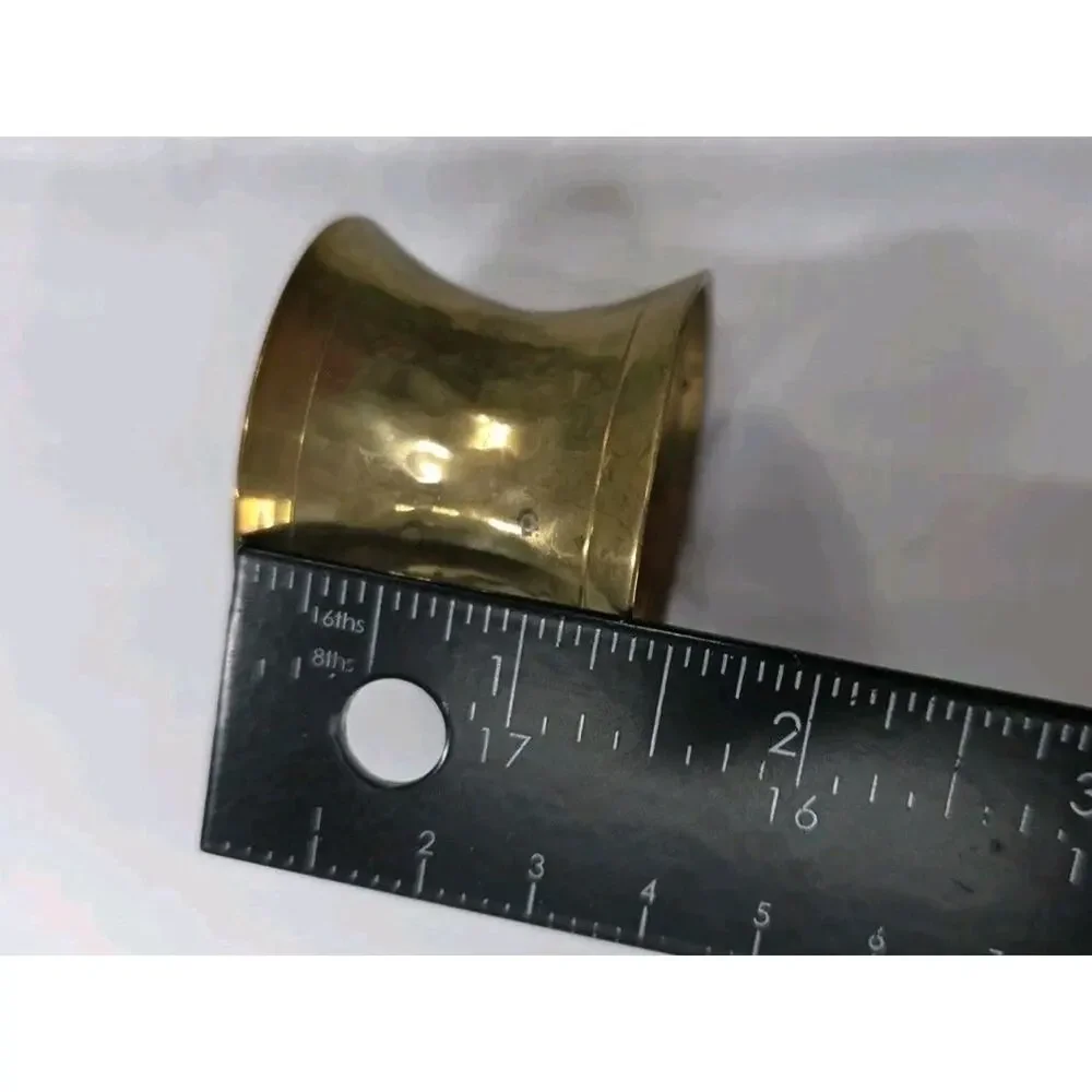 Vintage Hammered Brass Napkin Ring Holders 1.5